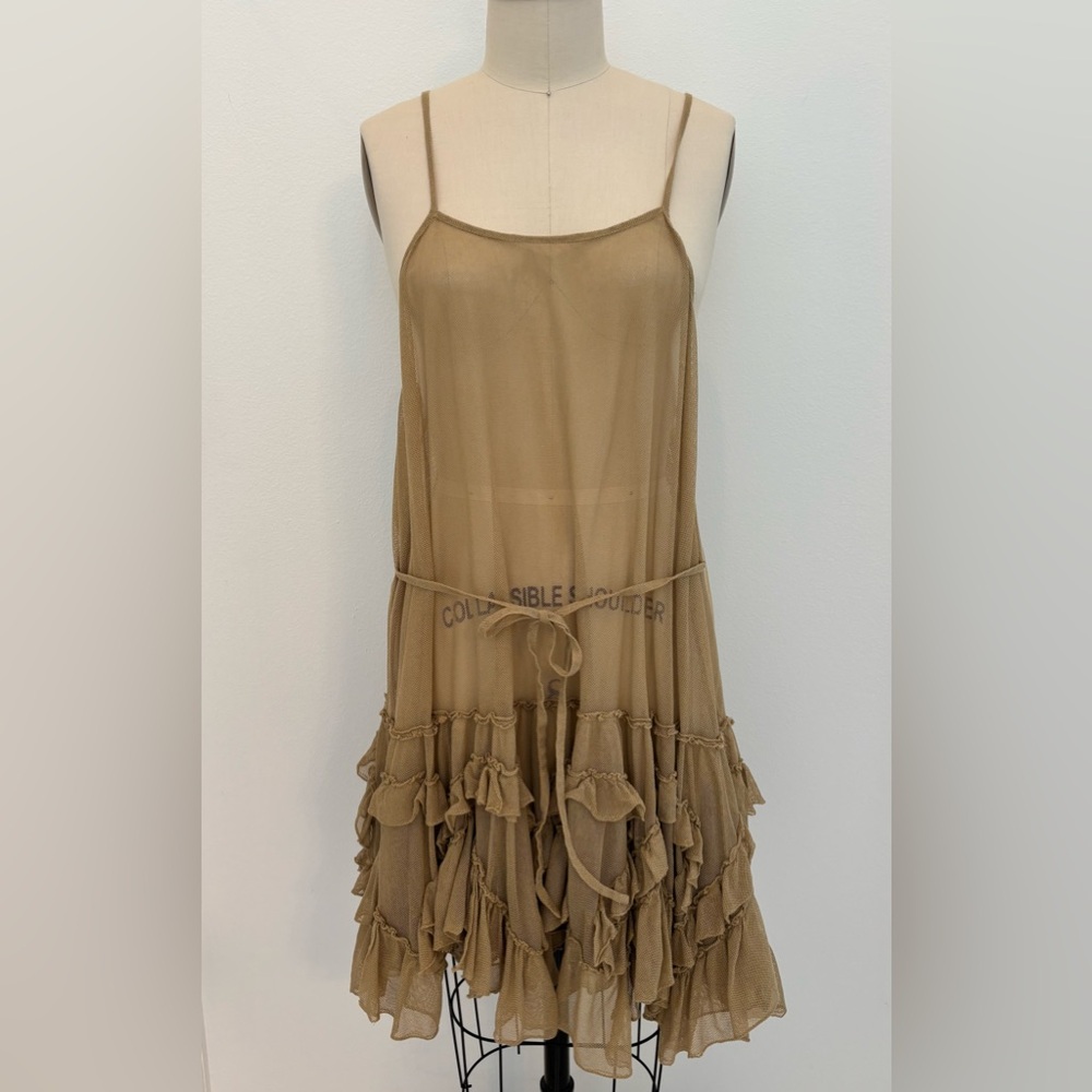 Krista Larson Petticoat Slip NWT Fawn Cotton Tulle Short Ruffle Lagenlook OS